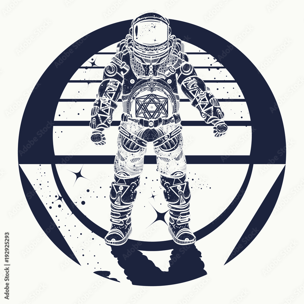 Simple Astronaut Tattoo Design, HD Png Download , Transparent Png Image |  PNG.ToolXoX.com