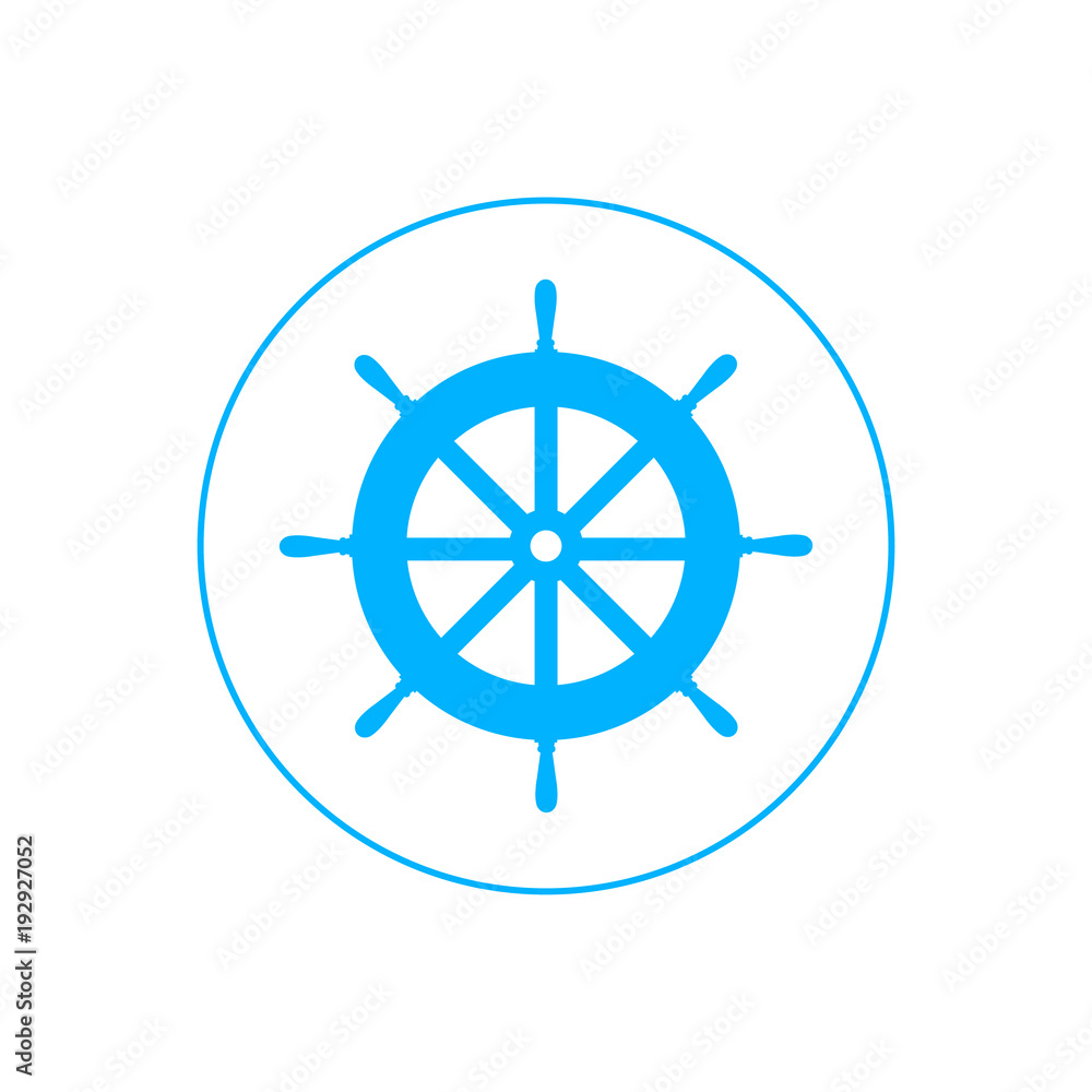 Logo helm of the ship, the steering wheel of the yacht