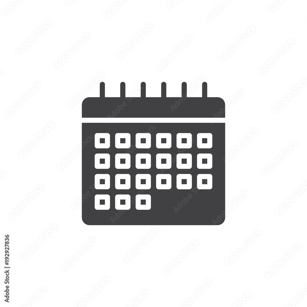 Calendar vector icon. filled flat sign for mobile concept and web design. Event reminder simple solid icon. Symbol, logo illustration. Pixel perfect vector graphics Calendar vector icon. filled flat sign for mobile concept and web design. Event reminder simple solid icon. Symbol, logo illustration. Pixel perfect vector graphics
