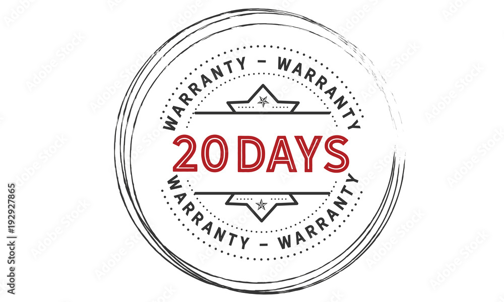 Obraz premium 20 days warranty icon vintage rubber stamp guarantee