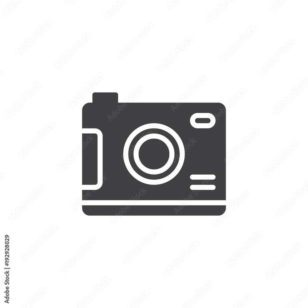 Digital camera vector icon. filled flat sign for mobile concept and web design. Photo simple solid icon. Symbol, logo illustration. Pixel perfect vector graphics Digital camera vector icon. filled flat sign for mobile concept and web design. Photo simple solid icon. Symbol, logo illustration. Pixel perfect vector graphics