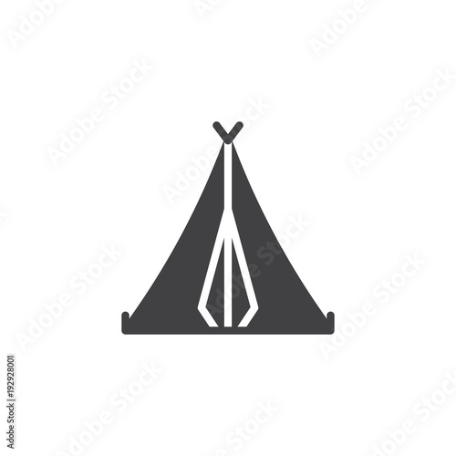 Camping tent vector icon. filled flat sign for mobile concept and web design. Sport and tourism simple solid icon. Symbol, logo illustration. Pixel perfect vector graphics