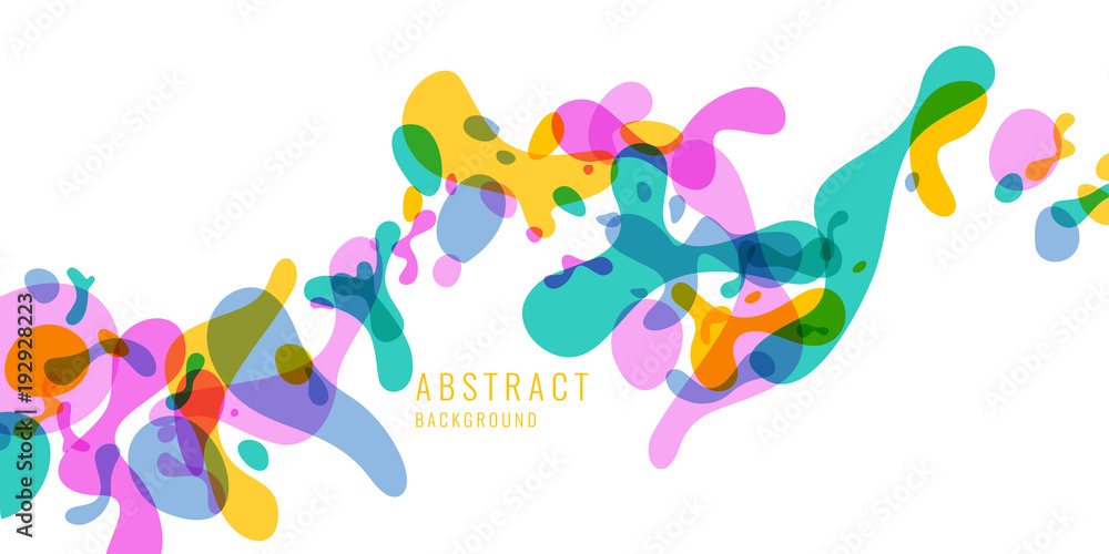 Bright abstract background with explosion of colored splashes. Vector illustration