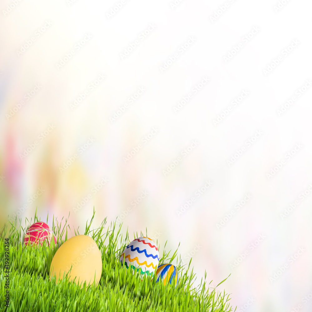 Fototapeta premium Easter background with eggs