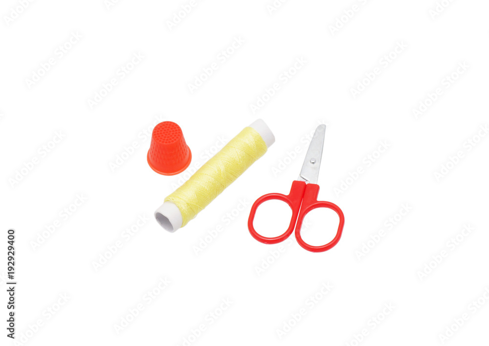 Sewing kit. Threads and scissors. Sewing kit. Threads and scissors.