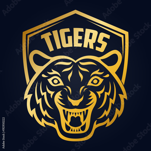 Gold tiger head mascot