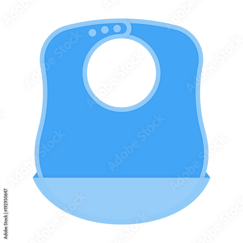 Baby bib isolated on white background. Vector illustration of baby feeding supplies.