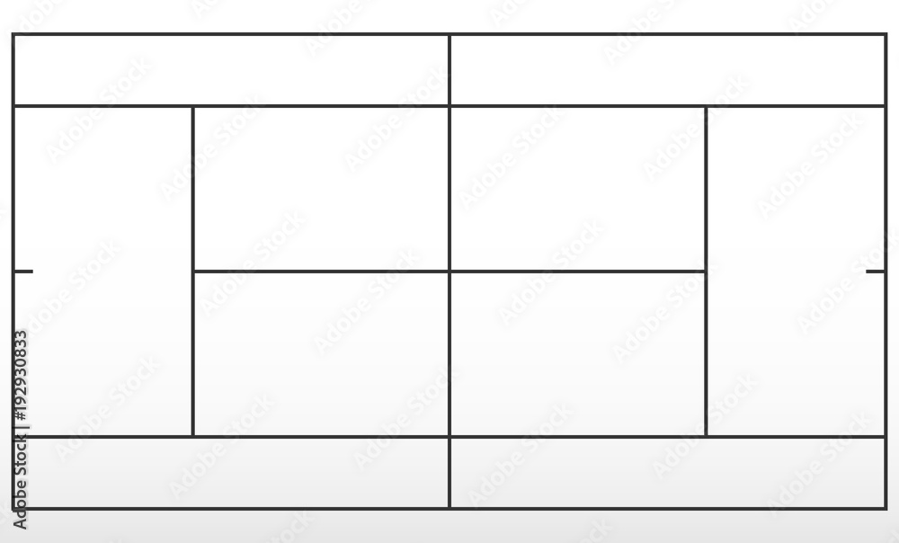 Tennis field. Template tennis court black lines. Stock Vector | Adobe Stock