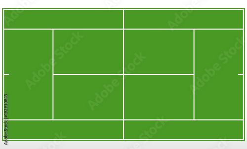 Tennis green field. Template tennis court with lines.