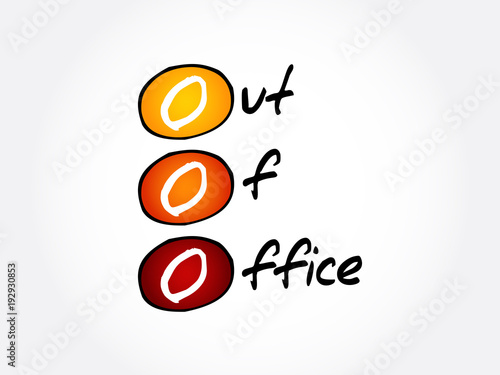 OOO - Out Of Office acronym, business concept background