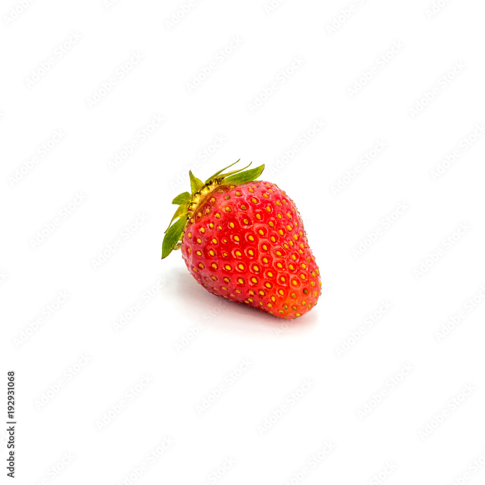 Photo of red strawberry isolated on white background