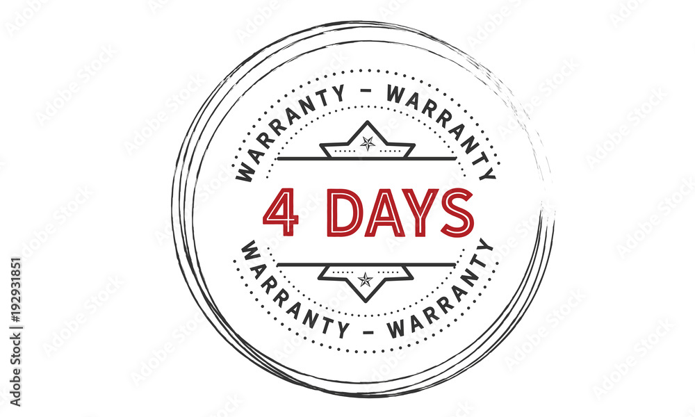 Obraz premium 4 days warranty icon vintage rubber stamp guarantee