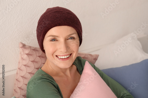 Young woman with cancer in ...