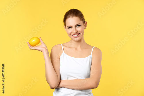 Beautiful young woman with ...