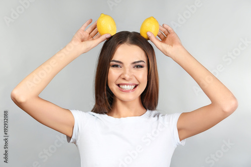 Funny young woman with ripe...