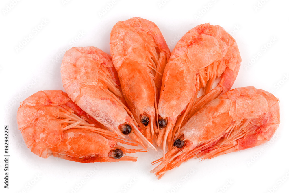 Red cooked prawn or shrimp isolated on white background Red cooked prawn or shrimp isolated on white background