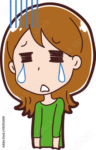 落ち込む女性のイラスト素材 Stock Vector Adobe Stock