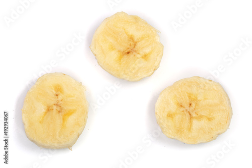 Banana slices isolated on a white background. Flat lay, top view © kolesnikovserg