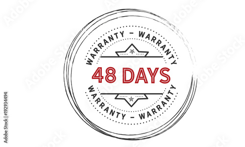 48 days warranty icon vintage rubber stamp guarantee photo