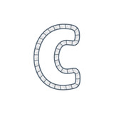 C Film Strip Letter Logo Icon Design