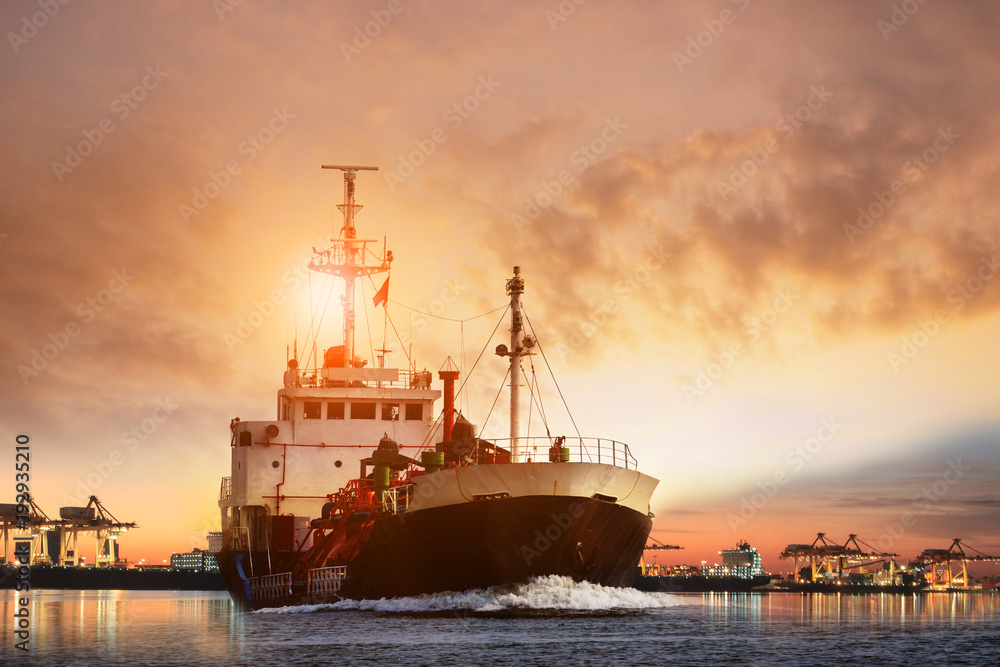 transportation of lpg gas tanker ship and ship port with beautiful sky transportation of lpg gas tanker ship and ship port with beautiful sky