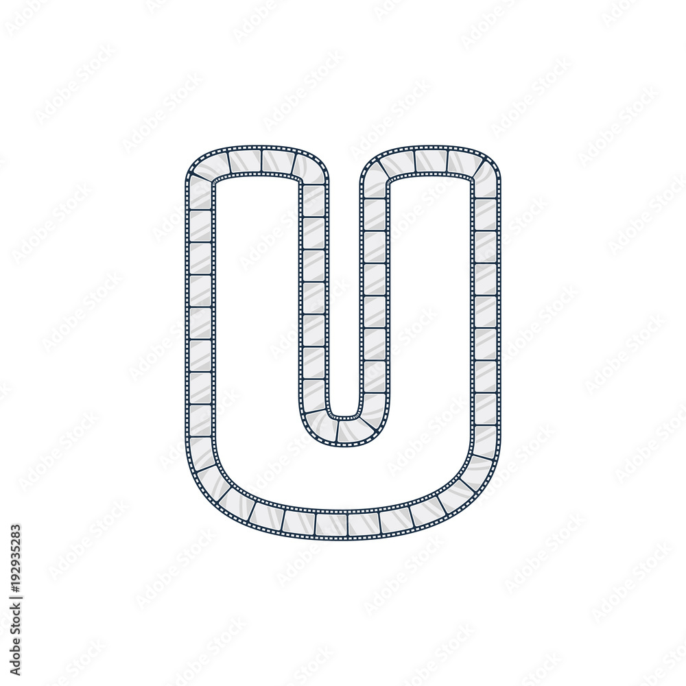 U Film Strip Letter Logo Icon Design