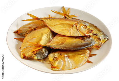 Foto cold smoked moon fishies on plate