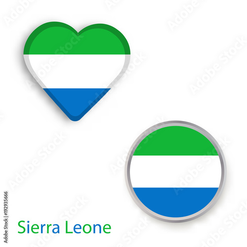 Heart and circle symbols with flag of Sierra Leone. Free Download Heart and circle symbols with flag of Sierra Leone. - GFXLoad