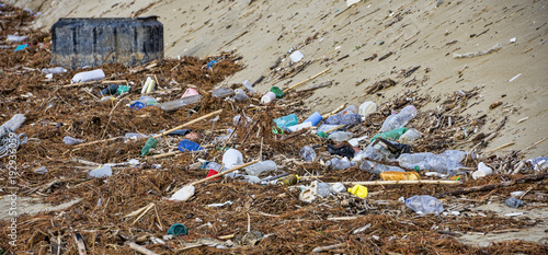 Environmental pollution at the beach