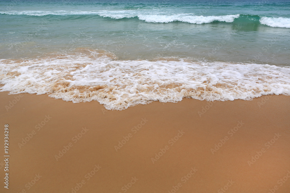 Landscape view of sea wave on the beach sand. Landscape view of sea wave on the beach sand.