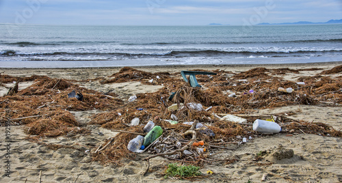 Environmental pollution at the beach