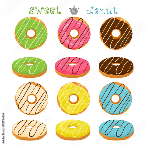Vector illustration for glazed sweet donut