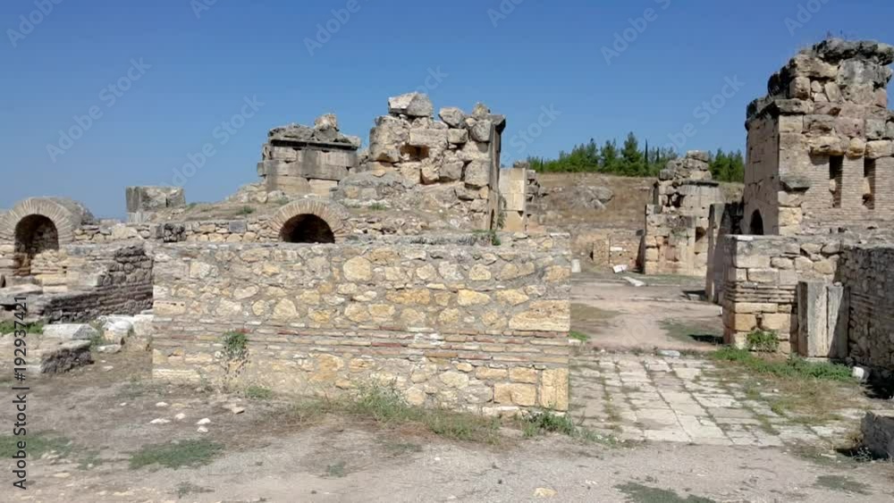 Vew of Martyrion of Saint Philip, ancient ruins in Hierapolis, Pamukkale, Turkey. World Heritage. Vew of Martyrion of Saint Philip, ancient ruins in Hierapolis, Pamukkale, Turkey. World Heritage.