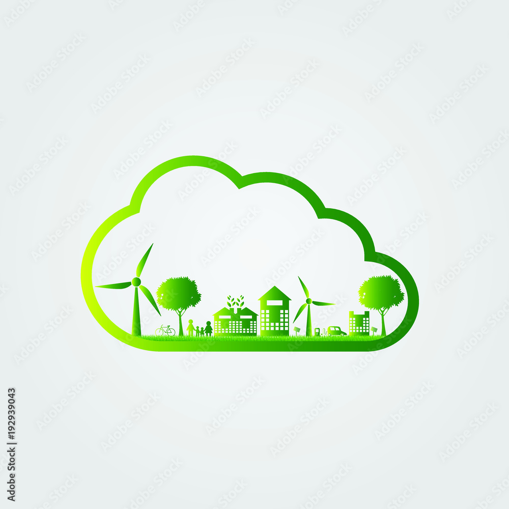 eco-friendly concept ideas,ecology concept cloud background,vector illustration eco-friendly concept ideas,ecology concept cloud background,vector illustration