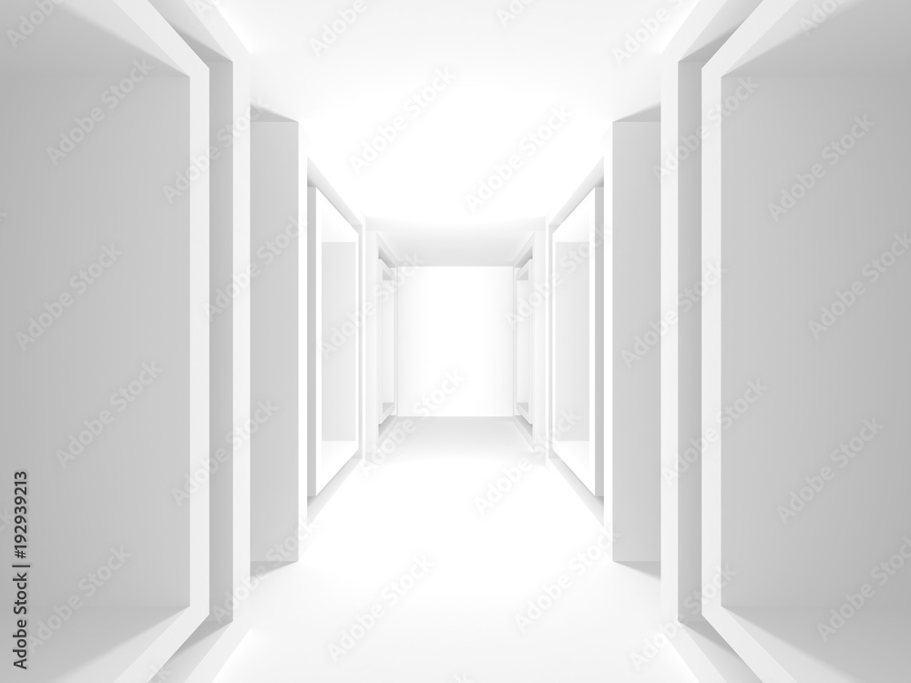 Obraz premium Futuristic White Architecture Design Background
