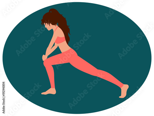Girl doing an exercise lunge