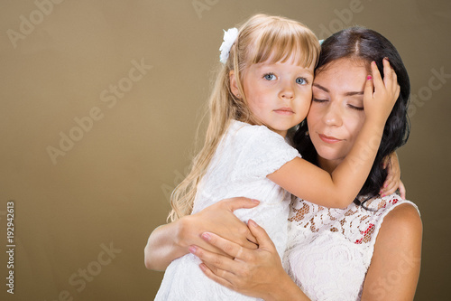 Happy mother and child girl