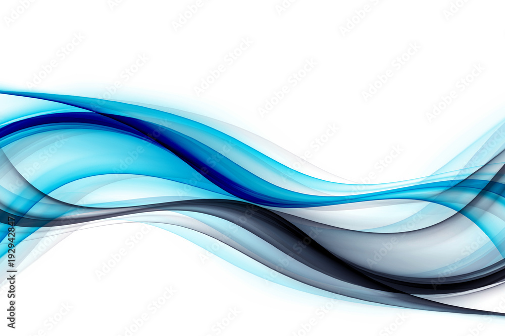 Awesome smooth blue black waves background.