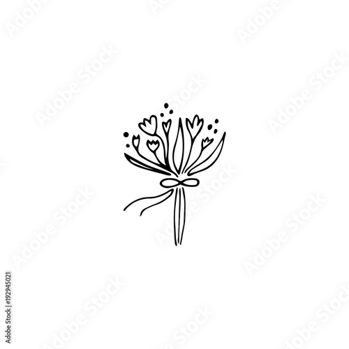 Wedding bouquet logo element
