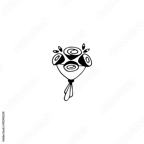 Wedding bouquet logo element