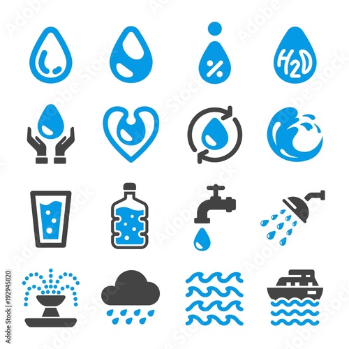 water icon set