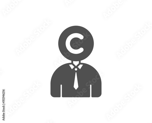 Ð¡opyrighter simple icon. Writer person sign. Copywriting symbol. Quality design elements. Classic style. Vector