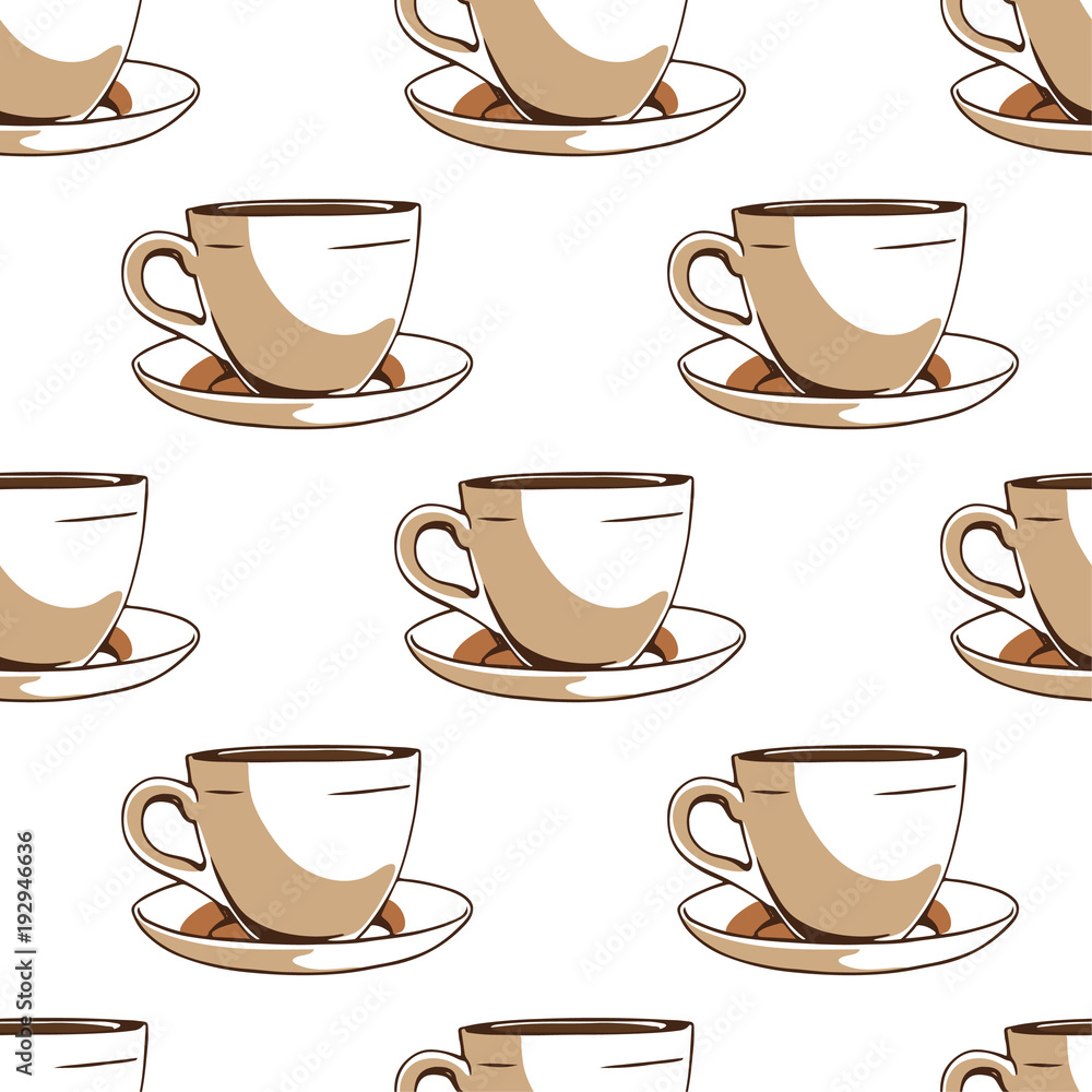 Seamless pattern with coffee cups. Seamless pattern with coffee cups.