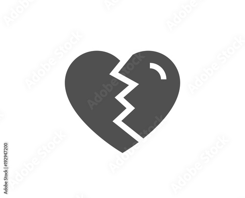 Break up Love simple icon. Divorce sign. Valentines day symbol. Quality design elements. Classic style. Vector