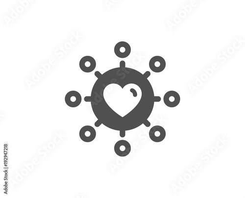 Love dating simple icon. Relationships network sign. Valentines day or Heart symbol. Quality design elements. Classic style. Vector