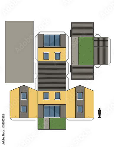 The paper model of a modern small house