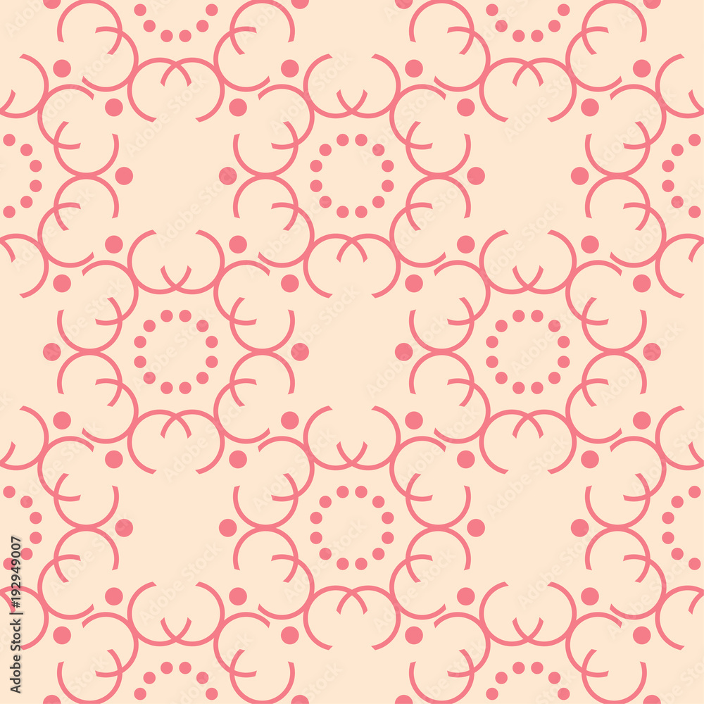 Red and beige geometric seamless pattern