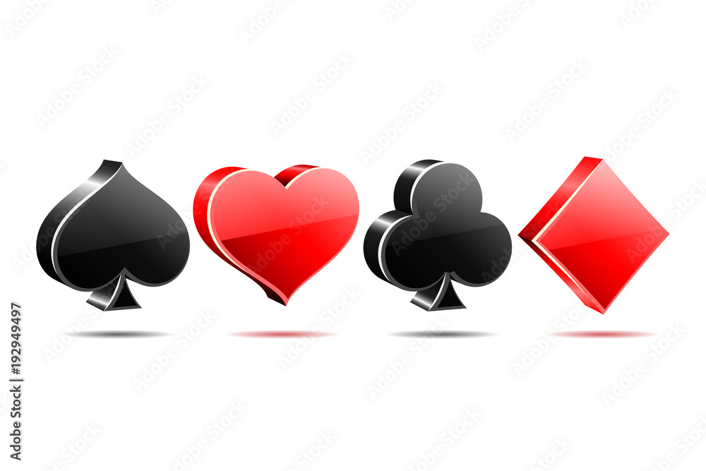 3d Suit of playing cards. 3d Suit of playing cards.