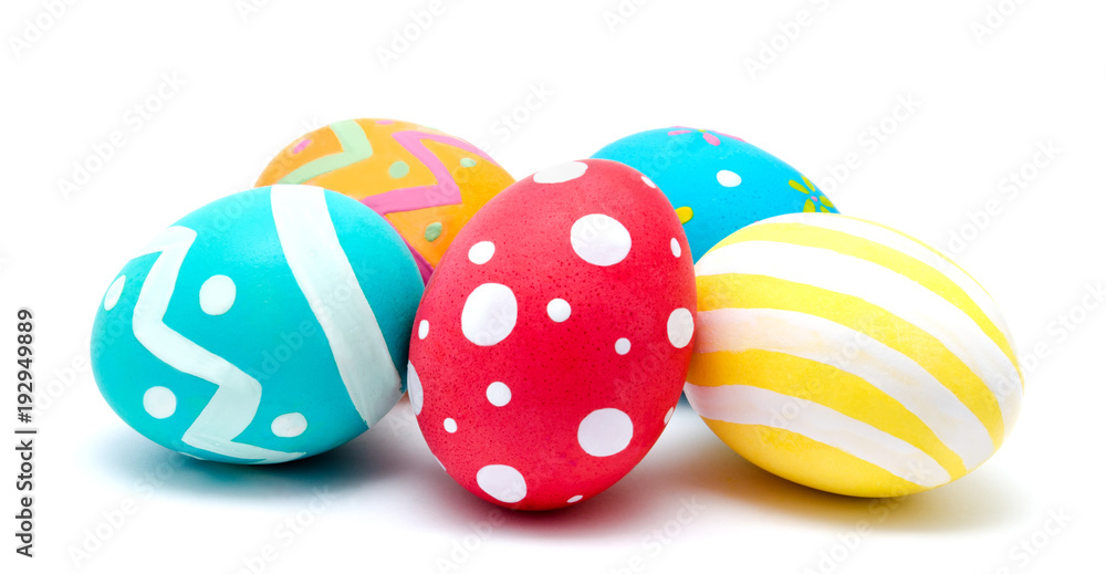Perfect colorful handmade easter eggs isolated on a white Perfect colorful handmade easter eggs isolated on a white