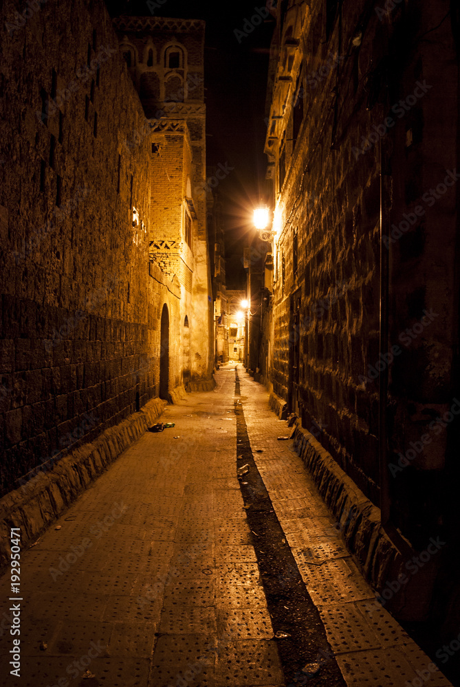 夜のサナア旧市街